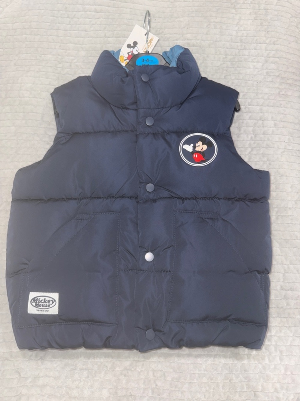 NWT Disney Mickey Mouse Navy Quilted Puffer Vest